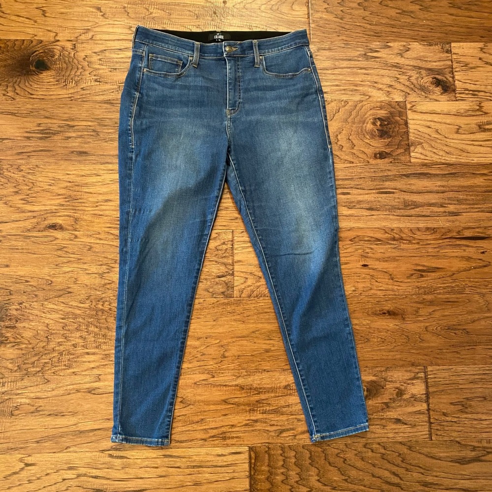 LuLaRoe Skinny Jeans Womens 32 Blue Medium Wash Elastic Waist Stretch Denim